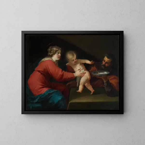 Sainte Famille - Jacques Blanchard — indrammet kunstværk på væggen