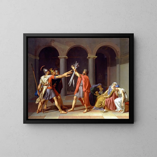 Le Serment des Horaces - Jacques Louis David — indrammet kunstværk på væggen