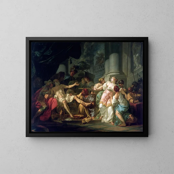 La Mort de Sénèque - Jacques Louis David — indrammet kunstværk på væggen