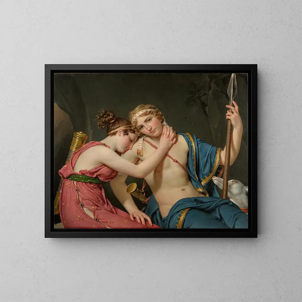 Le départ de Télémaque og Eucharis - Jacques Louis David — indrammet kunstværk på væggen