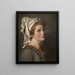 Unge kvinde med turban - Jacques Louis David — indrammet kunstværk på væggen