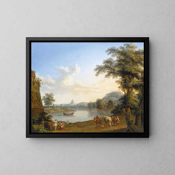 Vue de Saint-Pierre à Rome - Jakob Philipp Hackert — indrammet kunstværk på væggen
