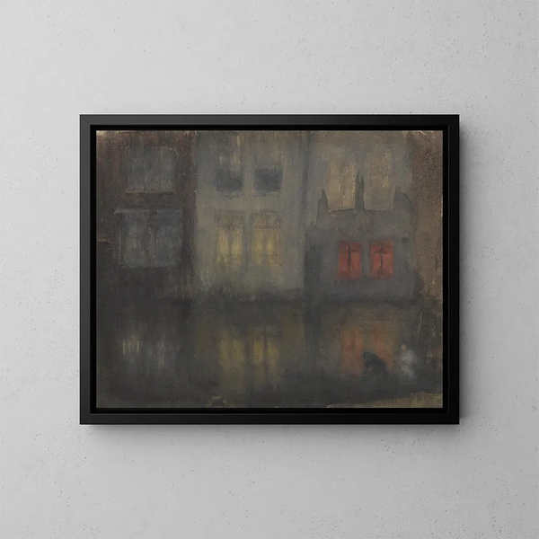 Nocturne noir og rød, Hollandskanalen - James Abbott McNeill Whistler — indrammet kunstværk på væggen