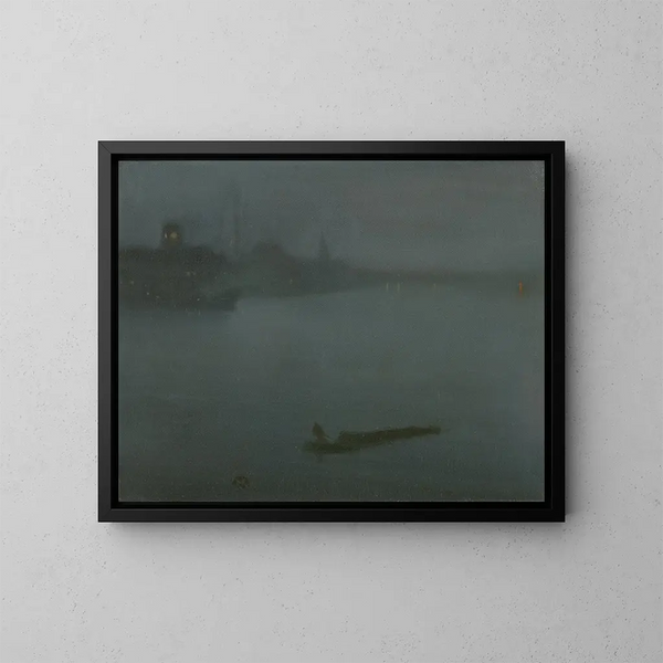 Nocturne i blå og sølv - James Abbott McNeill Whistler — indrammet kunstværk på væggen