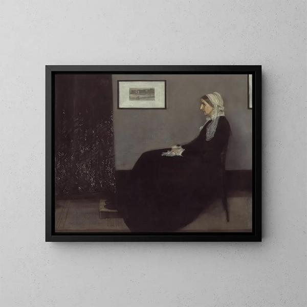 Portrait af kunstnerens mor - James Abbott McNeill Whistler — indrammet kunstværk på væggen