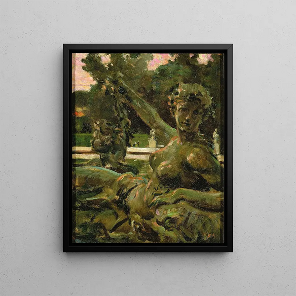 Nymfe og Cupido - James Carroll Beckwith — indrammet kunstværk på væggen