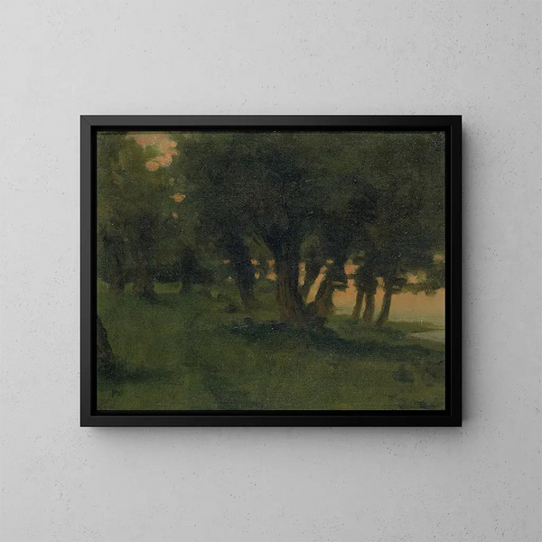 Sur de bredderne af Rhinen nær Saint-Germain au Mont d'Or - James Carroll Beckwith — indrammet kunstværk på væggen
