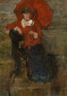 Dame med rød parasol - James Ensor — visning af kunstværket
