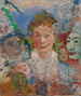 Ældre dame med masker - James Ensor — visning af kunstværket