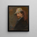 Selvportræt med blomsterhue - James Ensor — indrammet kunstværk på væggen