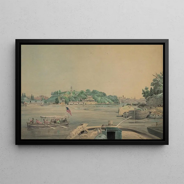 Fairmount pumpestation ved Schuylkill-floden, Philadelphia, Pennsylvania - James Fuller Queen — indrammet kunstværk på væggen