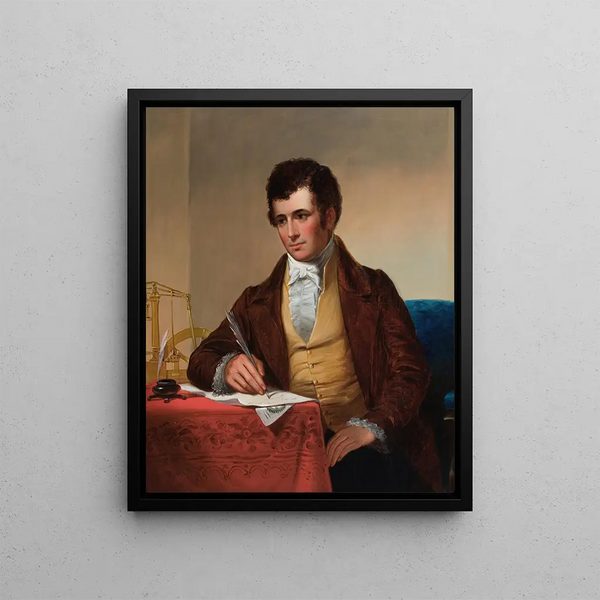 Portrait af Robert Fulton - James H. Cafferty — indrammet kunstværk på væggen