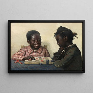 James Henry Moser - Two Children Playing Checkers.webp