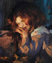 Chaton à la lueur du feu - James Jebusa Shannon — visning af kunstværket