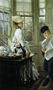 Læsning af nyheder - James Tissot — visning af kunstværket