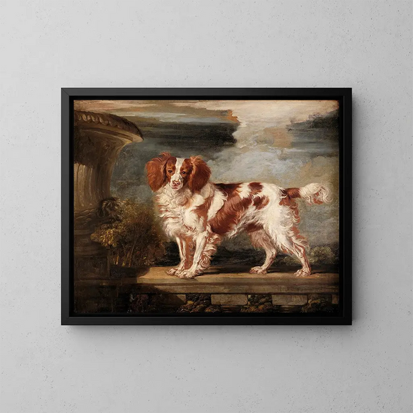 Portrait af Dash, en yndlingsspringer spaniel, ejet af Lady Frances Vane-Tempest - James Ward — indrammet kunstværk på væggen
