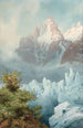 Les Grands Charmoz over Mer de Glace Chamonix - James Whittet Smith — visning af kunstværket