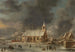 vinterudsigt over Sloten kirke - Jan Abrahamsz Beerstraaten — visning af kunstværket