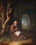 et eremit, der beder i en ruin - Jan Adriaensz van Staveren — visning af kunstværket