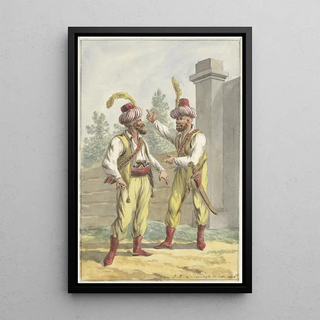 Jan Anthonie Langendijk - Twee Oosterse militairen met tulbanden.webp