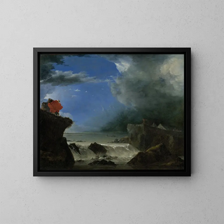 La rupture de la digue de Saint-Antoine près d'Amsterdam - Jan Asselijn — indrammet kunstværk på væggen