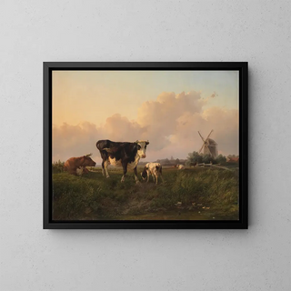 Jan Bedijs Tom - A flat landscape with cattle.webp