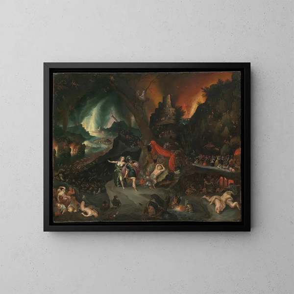 Énée og Sibyllen i Helvede - Jan Brueghel den Yngre — indrammet kunstværk på væggen