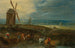 Landskab med rejsende foran en vindmølle - Jan Brueghel den Yngre — visning af kunstværket