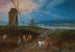 Et bredt landskab med rejsende foran en vindmølle - Jan Brueghel den Yngre — visning af kunstværket