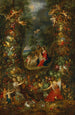 La Sainte Famille entourée d'une guirlande de fruits soutenue par des putti - Jan Brueghel le Jeune — visning af kunstværket