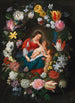 Den Jomfru og Barnet med den lille Sankt Johannes Døberen omgivet af en blomsterkrans - Jan Brueghel den Yngre — visning af kunstværket