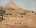 Motiv af ørken og pyramide fra rejse i Egypten - Jan Cybis — visning af kunstværket