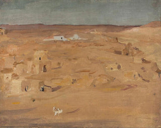 Cimetière dans le désert lors du voyage en Égypte - Jan Cybis — visning af kunstværket