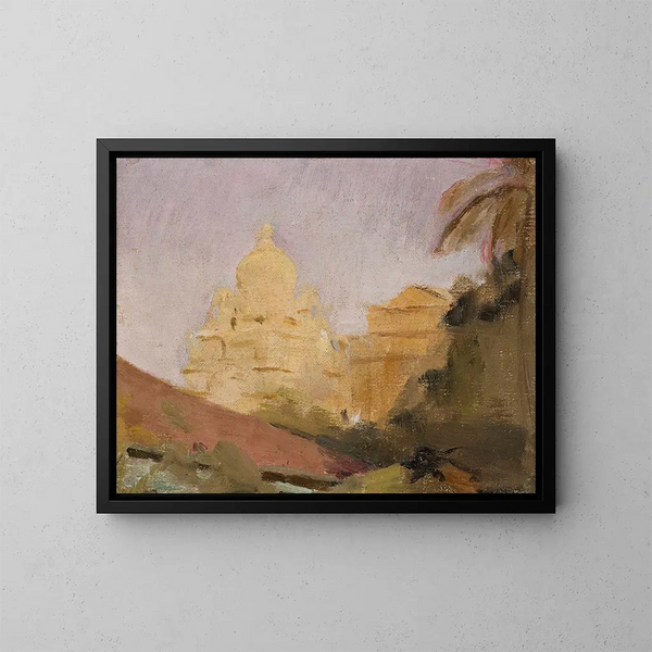 Temple de Mumbai, du voyage en Indien - Jan Cybis — indrammet kunstværk på væggen