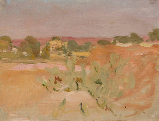 Jan Cigliski - Pink landscape with cactuses From the journey to India.webp