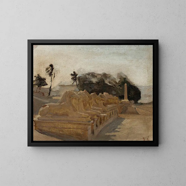 Temple d'Amon-Rê de Sphinx Alley à Karnak - Jan Cybis — indrammet kunstværk på væggen