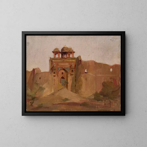 Temple du voyage en Indien - Jan Cybis — indrammet kunstværk på væggen