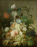 Natur Mort med blomster og frugt - Jan Evert Morel — visning af kunstværket