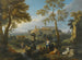 Klassiske siddende figurer nær ruiner i et italiensk landskab - Jan Frans van Bloemen — visning af kunstværket