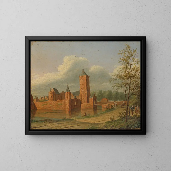 Château de Batestein nær Vianen - Jan Jacob Teyler van Hall — indrammet kunstværk på væggen