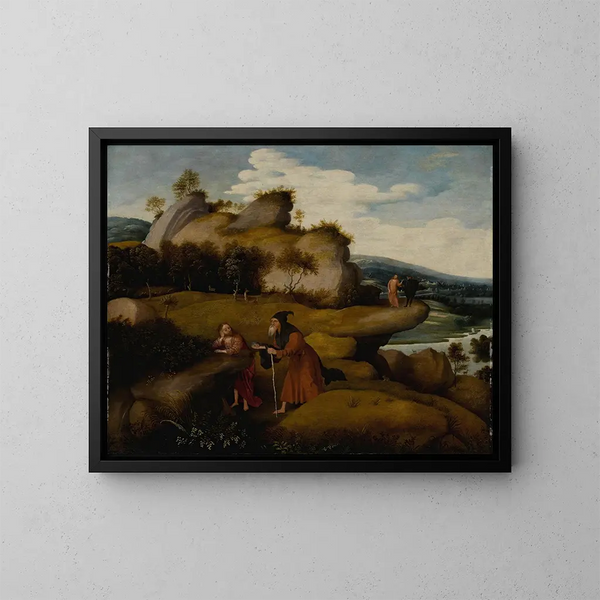 La Tentation du Christ - Jan Jansz Mostaert — indrammet kunstværk på væggen