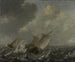 Vaisseaux sur une mer agitée - Jan Porcellis | Reproduction — visning af kunstværket