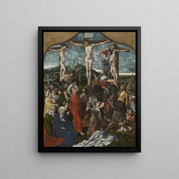 La Crucifixion - Jan Provoost — indrammet kunstværk på væggen