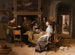 En elegant selskab i et interiør med figurer, der spiller kort ved et bord - Jan Steen — visning af kunstværket