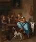 "Børnene lærer en kat at danse", en lektion kendt som "danselæsion" - Jan Steen — visning af kunstværket