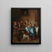 "Børnene lærer en kat at danse", en lektion kendt som "danselæsion" - Jan Steen — indrammet kunstværk på væggen