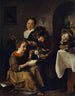Børn lærer at læse til en kat - Jan Steen — visning af kunstværket