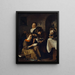 Børn lærer at læse til en kat - Jan Steen — indrammet kunstværk på væggen