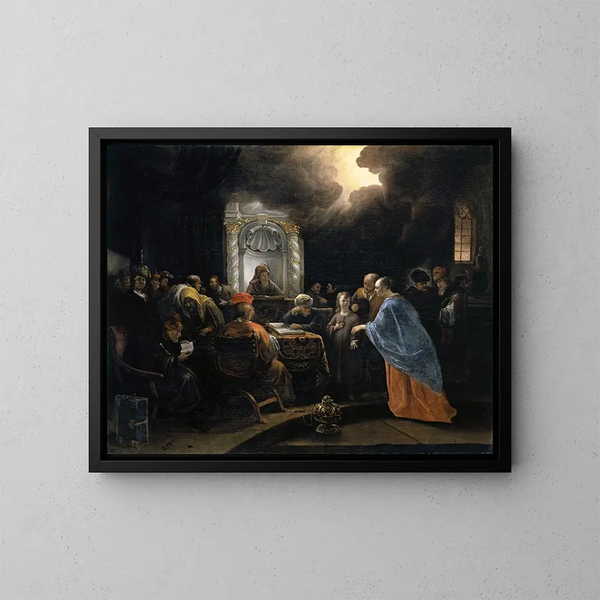 Kristus blandt lærerne - Jan Steen — indrammet kunstværk på væggen