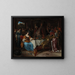 Esther, Assuérus og Haman - Jan Steen — indrammet kunstværk på væggen